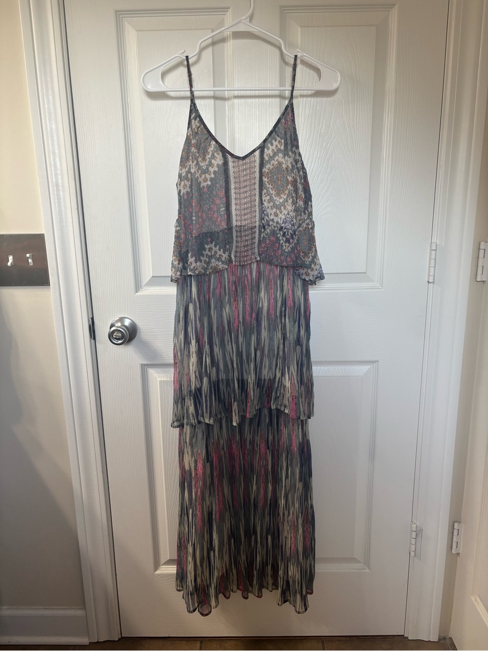 Anthropologie Meadow Rue Josie Tiered Layered Maxi Dress Size US 4 Multi Color